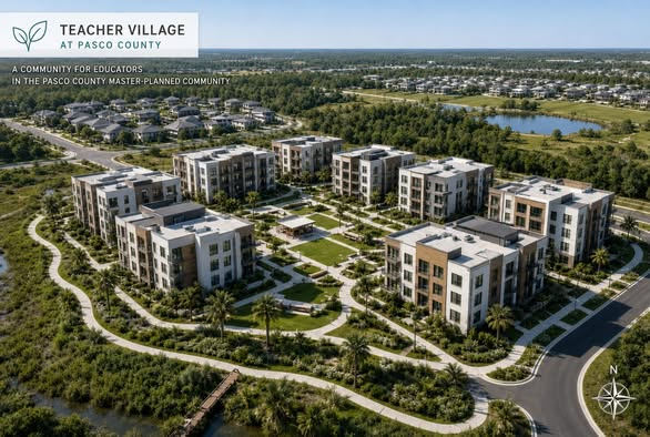 Aerial concept view of the Pasco County Teacher Village, a community for educators