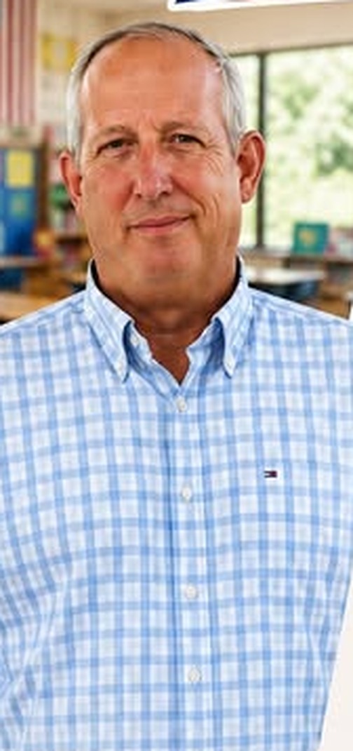 Matt Geiger standing in a Pasco County classroom